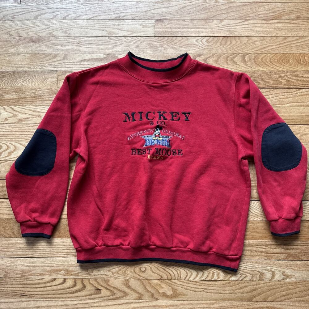 Vintage Mickey & Co Mickey Mouse Best Mouse Brand Red Sweatshirt Size Large